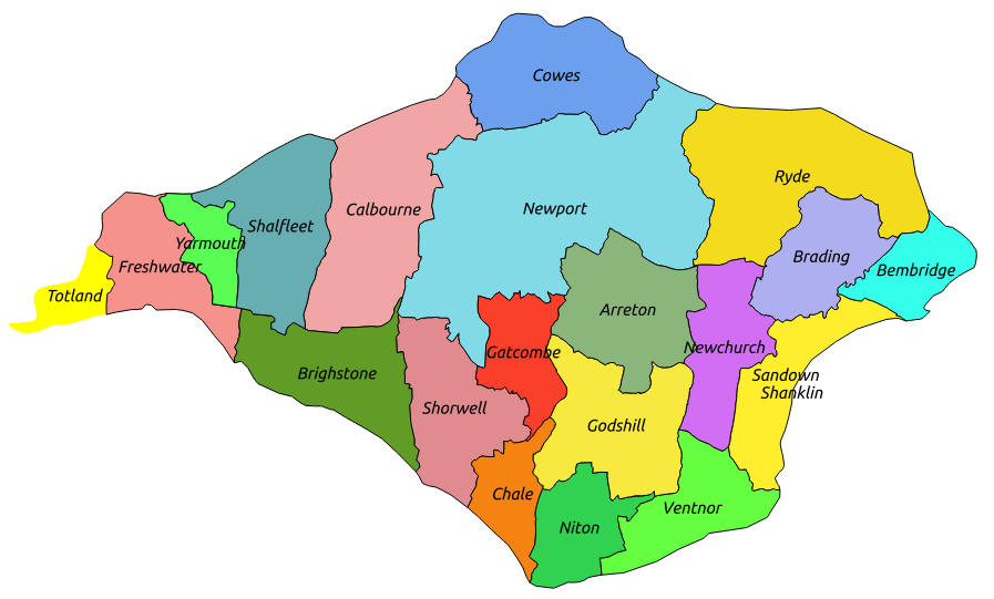 Isle of Wight historic Parish boundaries